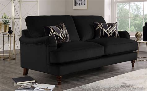 Charleston Black Velvet 3 Seater Sofa Furniture And Choice