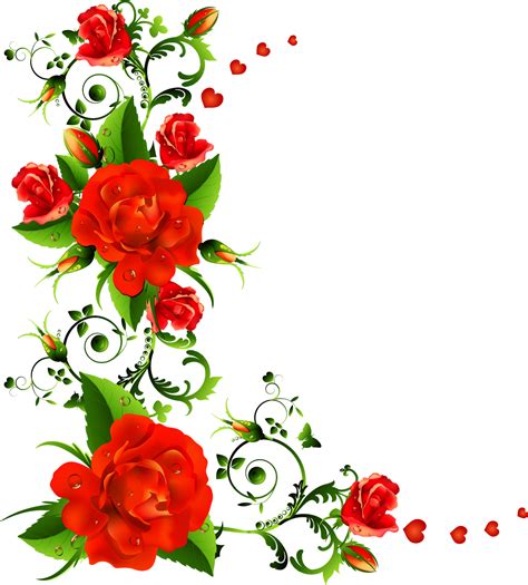 Rose Flower Clip Art Flower Border Png Download 14431600 Free