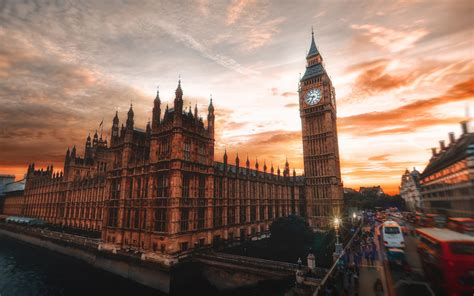 Download Wallpapers 4k London Sunset Big Ben Palace Of Westminster