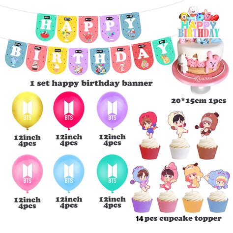 Bts Bt21 Party Balloons Decorations Bts Official Merch Bts Merchandise