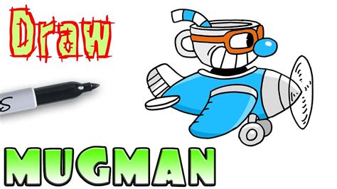 How To Draw Mugman With Plane Cuphead Youtube