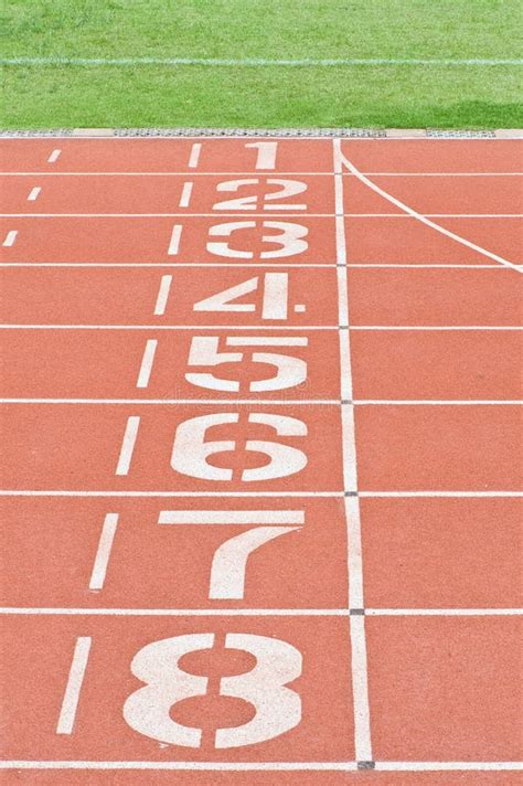 Athletics Track Lane Numbers Stock Photo Image Of Sport Field 26668228