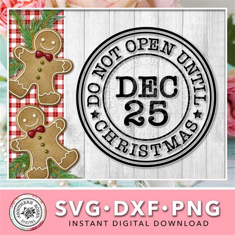 Christmas Stamp Svg Do Not Open Until Svg Christmas Postmark Etsy