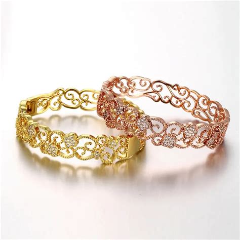 Trendy Bangels For Women Pierced Fashion Jewelry Rose Gold Gold Color