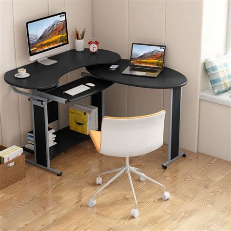Tribesigns L Shaped Rotating Computer Desk Modern Corner Desk Office