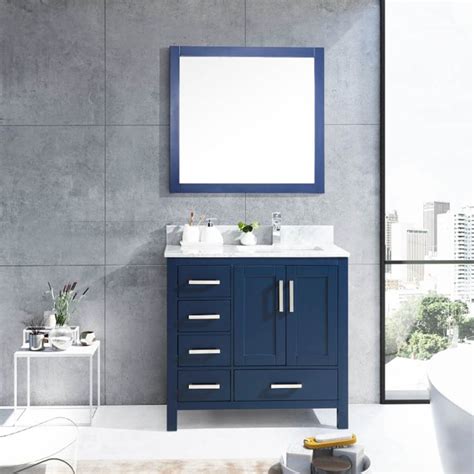 Use blue as an accent color or you make it the focus of the room. navy and gray bathroom - Google Search | Blue bathroom ...