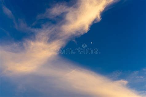 The Growing Moon Stock Photo Image Of Clouds Sphere 281232086