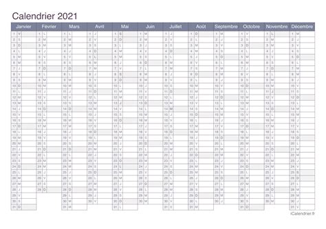 Calendrier 2021 à Imprimer Pdf Et Excel Icalendrier