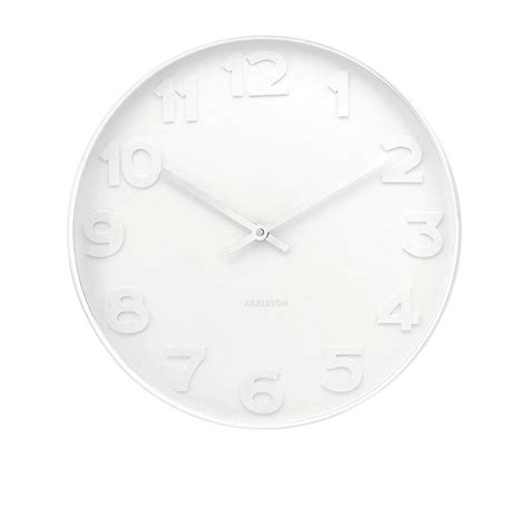 Karlsson Mr White Numbers White Wall Clock Large Fast