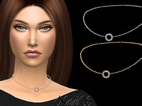 Open Round Halo Choker By Natalis Sims 4 Jewelry