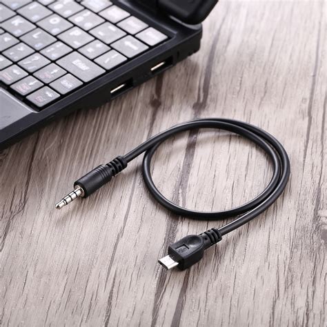 35mm Male To Micro Usb Male Audio Aux Cable 40cm Black