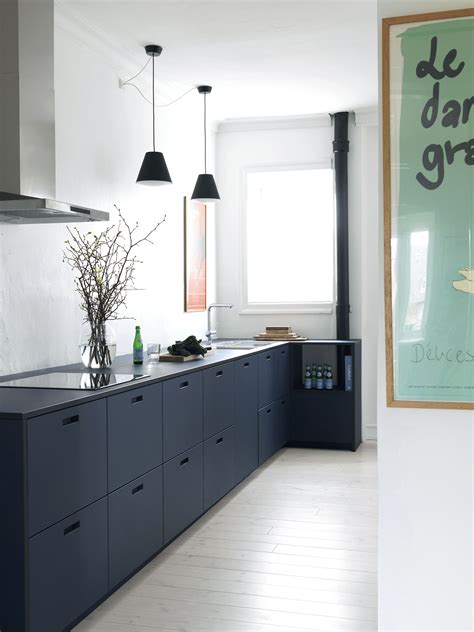 Stylish And Delicious Soft Blue Linoleum Kitchen From And Shufl