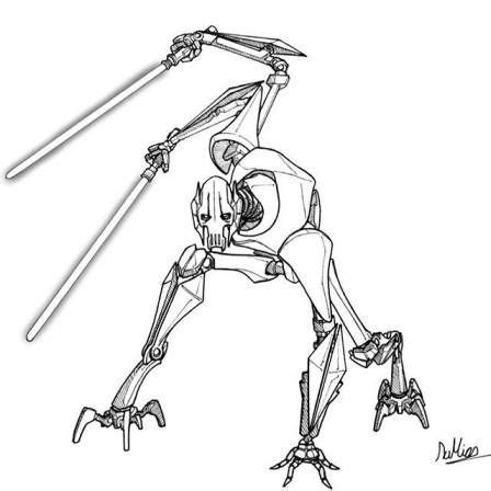 Starwars grievous starwarsfanart clonewars starwarsclonewars starwarstheclonewars general_grievous revengeofthesith obiwankenobi lightsaber. 17+ General Grievous Coloring Page in 2020 | Star wars ...