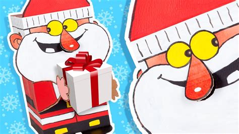 Diy Cardboard Santa Christmas Crafts For Kids On Box Yourself Youtube