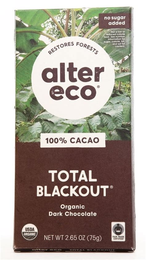 Alter Eco Organic Dark Chocolate 100 Cacao Total Blackout 265 Oz