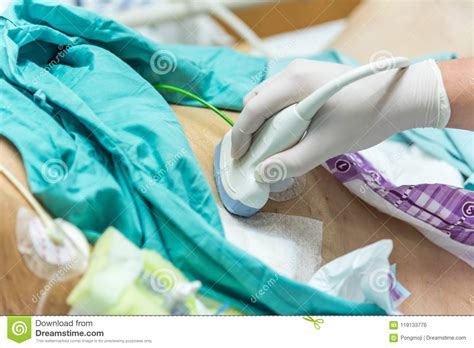 Patient Do Abdominal Scan Ultrasound In Hospital Stock Photo Image Of
