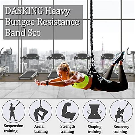Dasking Heavy Bungee Resistance Band Set Gravity Yoga Bungee Cord Resistance Belt Set 4d Bungee