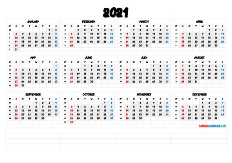 Printable 2021 Calendar With Week Numbers Premium Templates