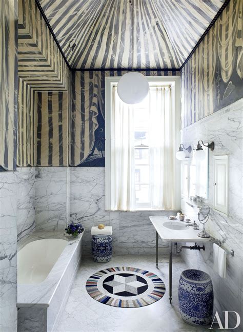 22 Baths Swathed In Graphic Marble Bathroom Interior Tiny Bathrooms