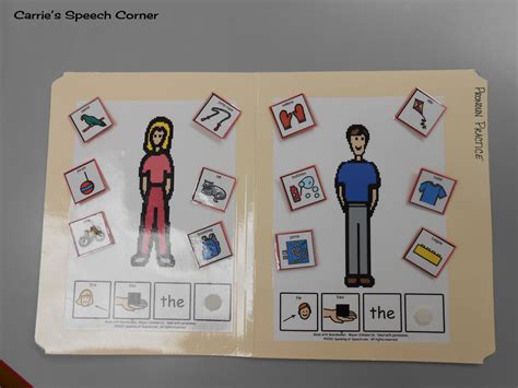Carries Speech Corner Pronoun Practice Preschool Speech Therapy