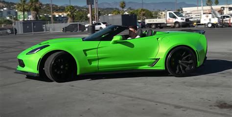 Chris Browns Moms Lime Green C7 Corvette Finally Fixed After Lousy