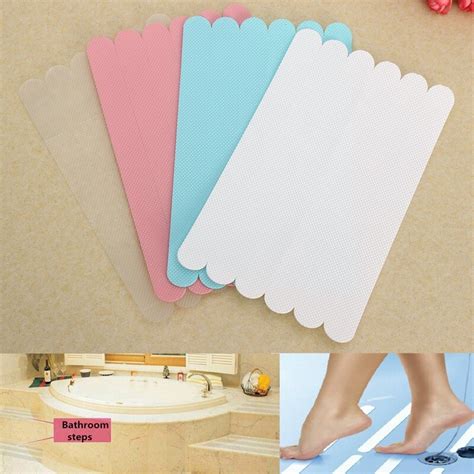 New 6pcs Anti Slip Bath Grip Stickers Non Slip Flooring Safety Bath Tub Shower Strips Tape Mat