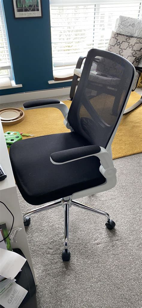 Vinsetto Folding Back Office Chair Compact W Lifting Arms Mesh Cushion