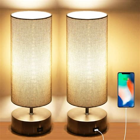 Haian 3 Way Dimmable Touch Control Table Lamp With Usb Charging Port