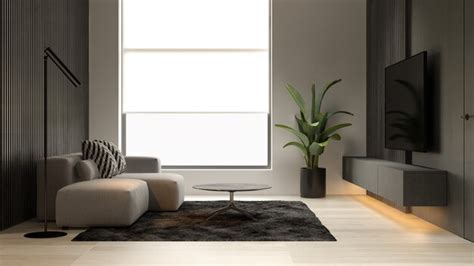 Premium Photo Black Minimalist Interior Of Modern Living Room 3 D