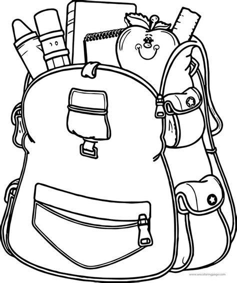 Technical prowess and unprecedented lightness: I School Bag Coloring Page | School coloring pages ...