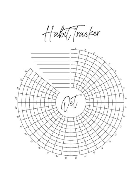 Circular Habit Tracker Printable Customize And Print