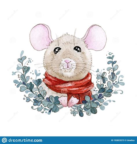 Celebrating the year of the rat (photo by pedro. Watercolor Mouse Or Rat Illustration In ... | Mouse ...