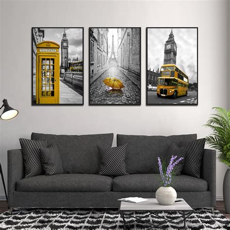 No Framed Wall Art Canvas Painting City Street View Picture Home Decor
