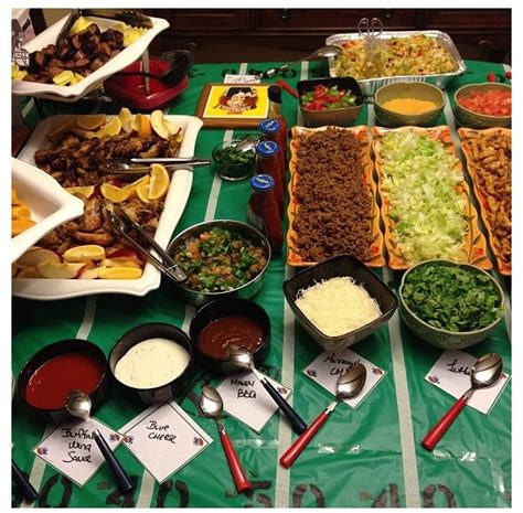Check spelling or type a new query. Taco Bar on a DIY Football Table setting | Party food ...