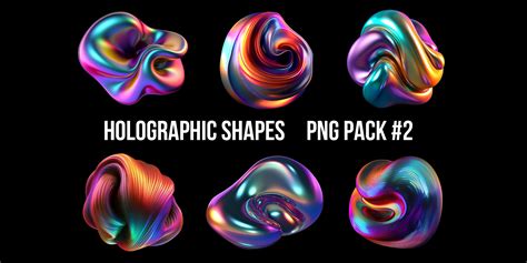 Holographic Shapes Png Pack 2 Figma