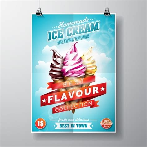 Free Vector Ice Cream Poster Design