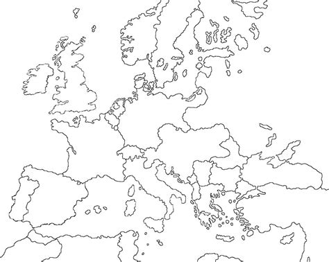 Europe Outline White Png Europe Map Europe Map