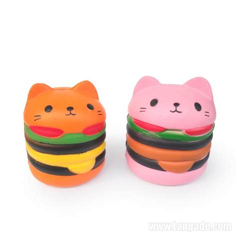 Hamburger Cat Slow Rising Squishies Burger Squishy Toys Kawaii C A T
