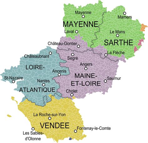 Carte Des Pays De La Loire Pays De La Loire Carte Des Villes Relief