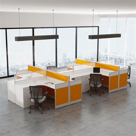 Office Workstation For 6 Person Wooden Office Desk Of