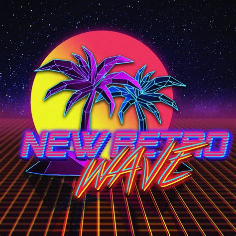 New Retro Wave Vaporwave Neon Typography Digital Art