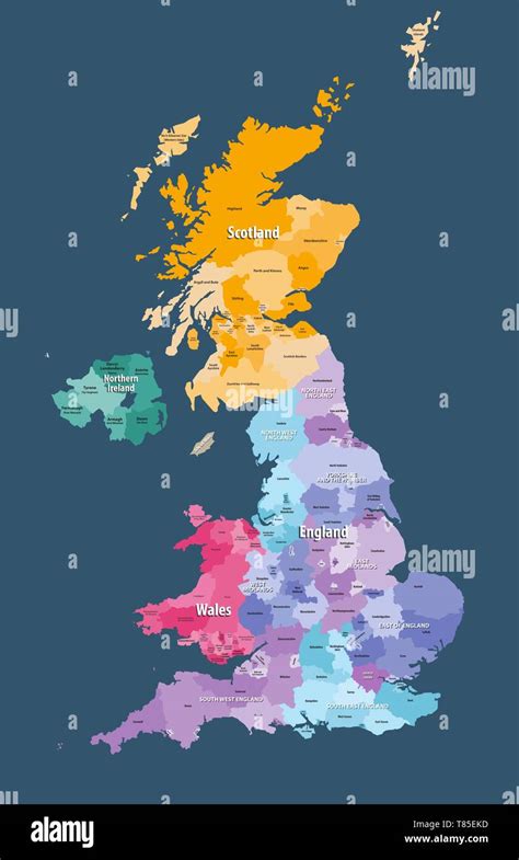 United Kingdom Map With Regions