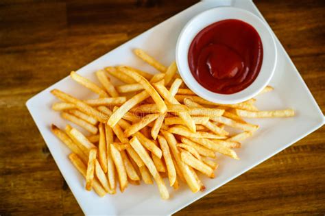 French Fries With Ketchup On Table Stock Photo Image Of French Fresh