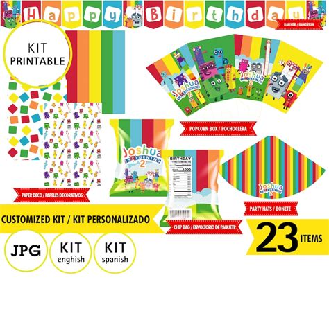 Numberblocks Kit Printable Custom Logo Birthday Party Etsy France