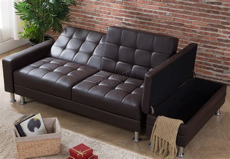 Bed Sofa Storage Sofa Beds Faux Leather Convertible Sofa Sleeper With