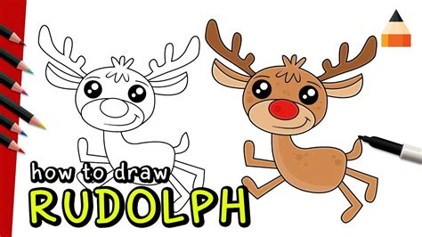 How To Draw Rudolph Easy Rudolph The Red Nosed Reindeer Youtube