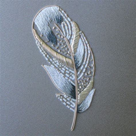 Metalwork Swan Feather Crewel Embroidery Kits Embroidery Patterns