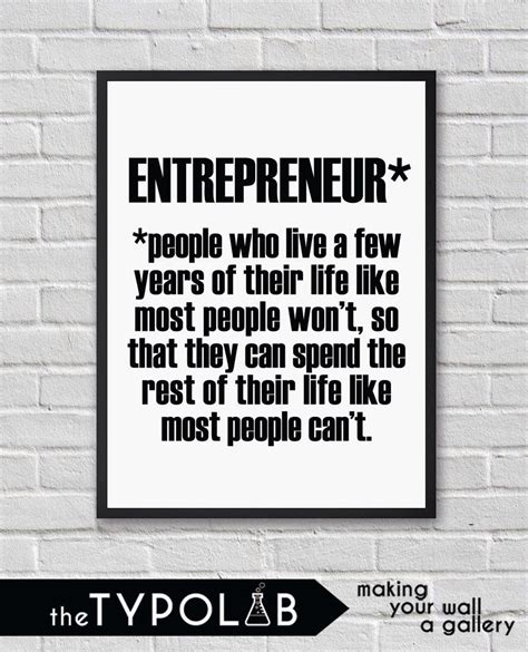 Entrepreneur Entrepreneurship Typography Print Poster Motivational