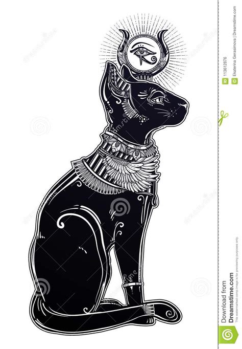 Illustration Of Egyptian Cat Goddess Bastet Stock Vector
