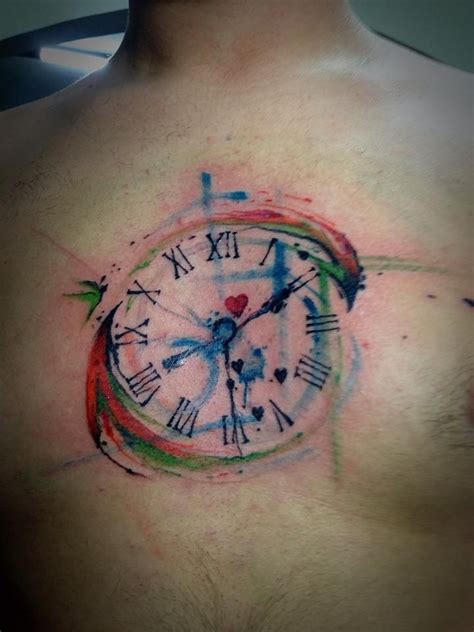 Abstract Clock Tattoo